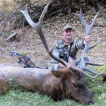 A Man With His Elk Hunt in Montana